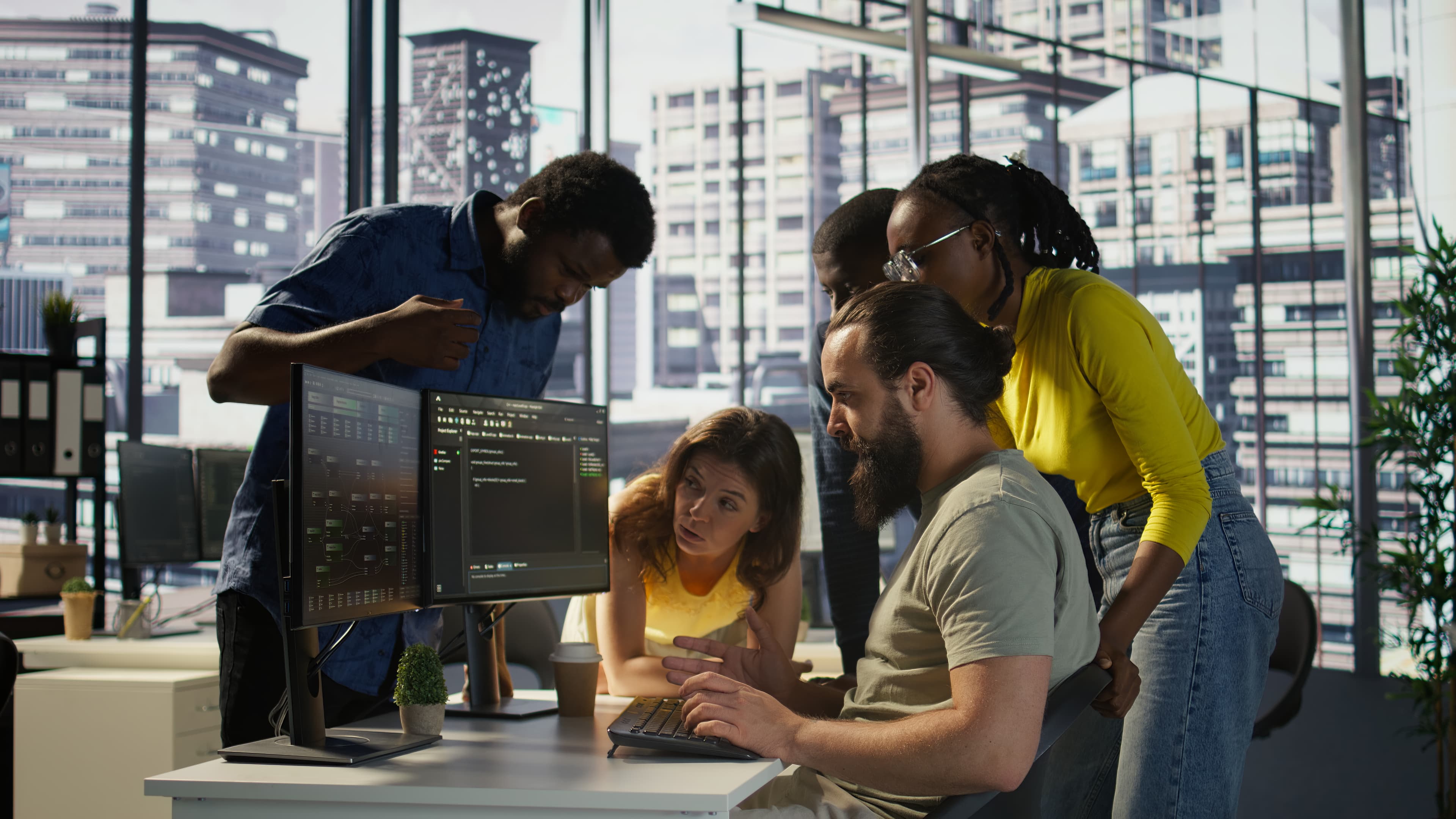 Software development team in modern office
